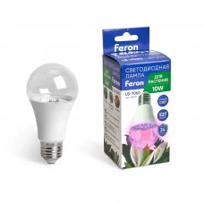 Лампа светодиодная для растений А60 Feron LB-7060 E27 10W красно-синий спектр